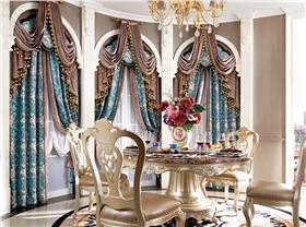 餐厅软装之传统欧式风格窗帘
